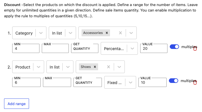 Konfigurace Buy X Get Y