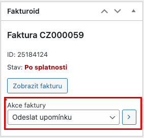 Odeslání upomínky