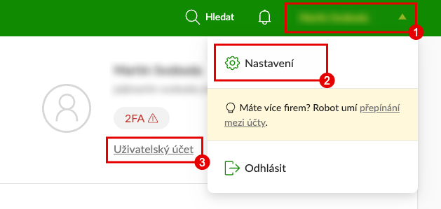 Fakturoid nastavení