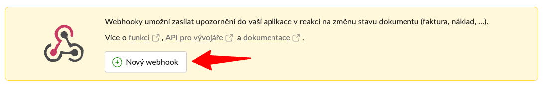 Formulář webhooku