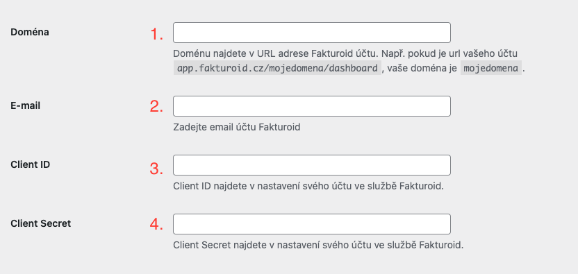 Nastavení napojení