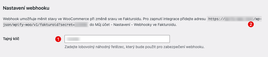 Nastavení webhooku v pluginu