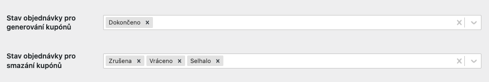 Coupon generation settings