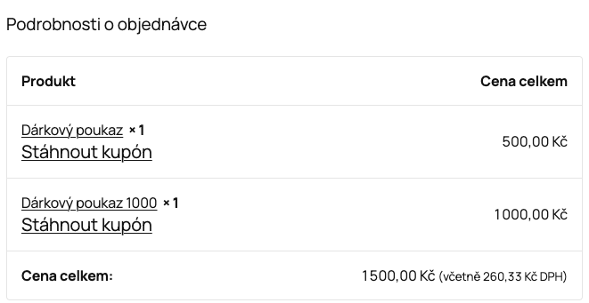 Voucher select page on frontend