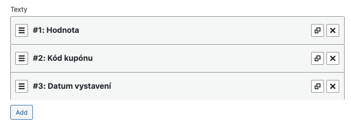 Voucher template texts