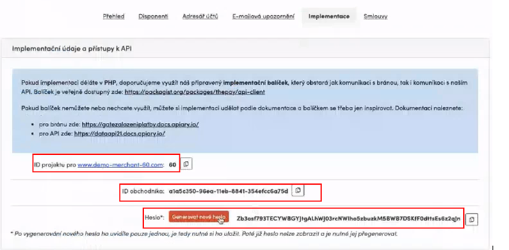 ThePay administration credentials overview
