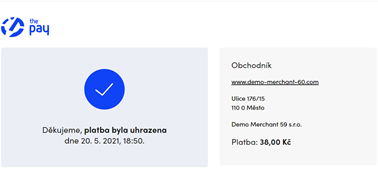 Payment confirmation
