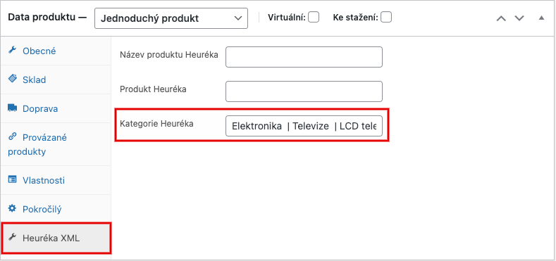 Category mapping settings